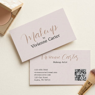 Carte De Visite Maquilleuse Écriture Crème Neutre Tan