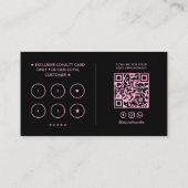 Carte De Visite Maquilleuse esthétique Minimal Lashes Rose Noir (Dos)
