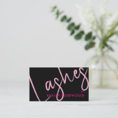 Carte De Visite Maquilleuse esthétique Minimal Lashes Rose Noir (Debout devant)