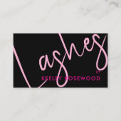 Carte De Visite Maquilleuse esthétique Minimal Lashes Rose Noir (Devant)