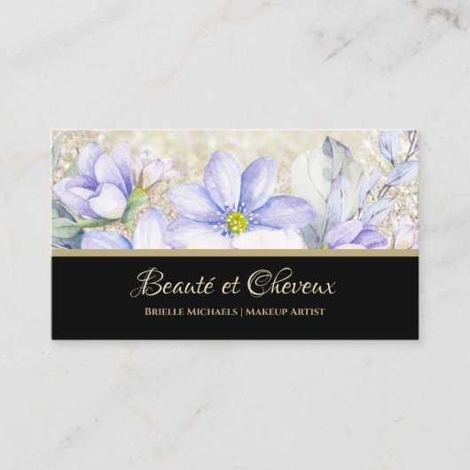 Carte De Visite Maquilleuse Fleur de Lavande (Devant)