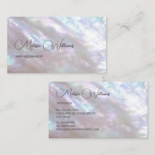 Carte De Visite Maquilleuse holographique Calligraphie