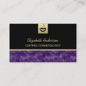 Carte De Visite Maquilleuse Léopard Violet (Devant)