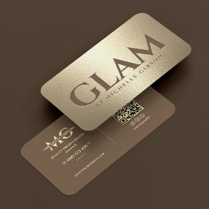 Carte De Visite Maquilleuse Luxe Glam Brun Faux Or