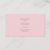 Carte De Visite Maquilleuse Moderne Photo Script Rose (Dos)