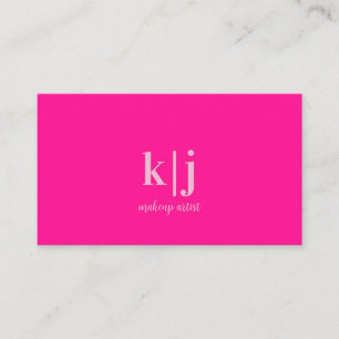 Carte De Visite Maquilleuse Monogramme Rose Chaud