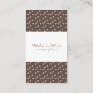 Carte De Visite Maquilleuse Points Beige Marron Salon