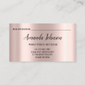 Carte De Visite Maquilleuse Salon de coiffure Lash Événement Blog (Dos)