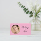 Carte De Visite Maquilleuse Script Photo Moderne (Debout devant)