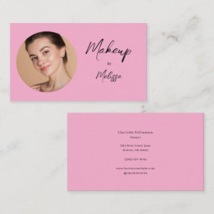 Carte De Visite Maquilleuse Script Photo Moderne