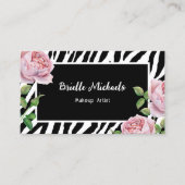 Carte De Visite Maquilleuse Zebra Rose Glam (Devant)