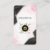 Carte De Visite Marbel Black-Gold Social Media QR Code (Dos)