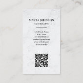 Carte De Visite Marble Chic Afro American Braids Braiding QR Code (Dos)