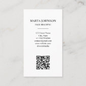 Carte De Visite Marble Chic Afro American Braids Braiding QR Code (Dos)