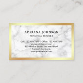 Carte De Visite Marble Gold Dumbbell Fitness Personal Trainer (Dos)
