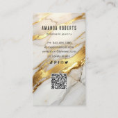 Carte De Visite Marble Gold Earrings Display Card | Elegant (Dos)