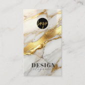 Carte De Visite Marble Gold Earrings Display Card | Elegant (Devant)