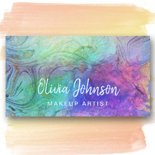 Carte De Visite Marble Holographic Opal Stone Business Card