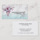 Carte De Visite Marble Ombre & Boho Crâne (Devant / Derrière)