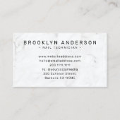 Carte De Visite Marble Photo Typographie Clou Artiste (Dos)