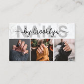 Carte De Visite Marble Photo Typographie Clou Artiste (Devant)