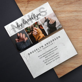 Carte De Visite Marble Photo Typographie Clou Artiste