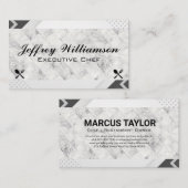 Carte De Visite Marble Tiles | Wood | Silverware Culinary Logo (Devant / Derrière)