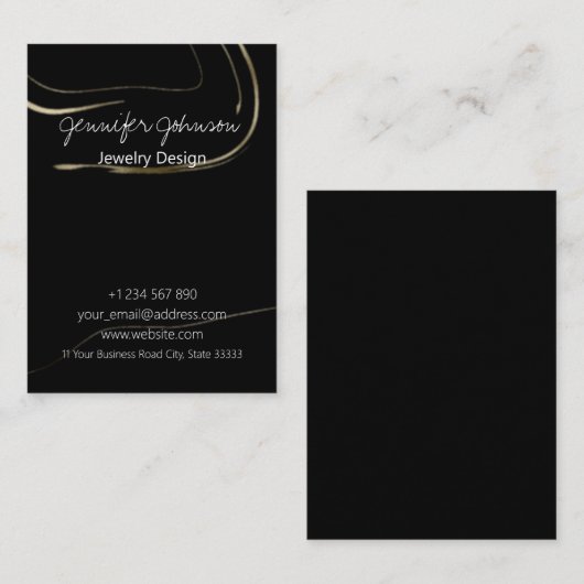 Carte De Visite Marbrage foncé (Devant / Derrière)