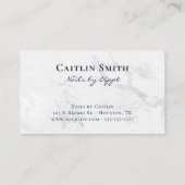 Carte De Visite Marbre à huile blanche argentée (Dos)