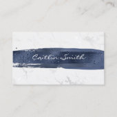 Carte De Visite Marbre à huile blanche argentée (Devant)