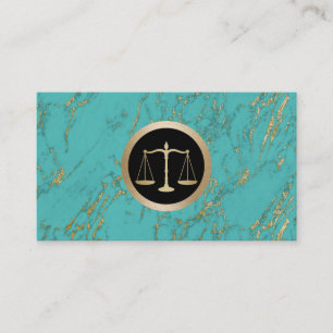 Carte De Visite Marbre à la mode de turquoise d'or d'avocat de