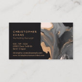 Carte De Visite Marbre Abstrait blanc rose et noir liquide (Dos)