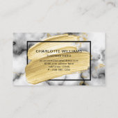 Carte De Visite Marbre Abstrait de peinture or moderne (Dos)