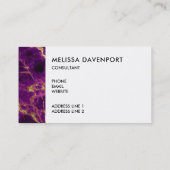 Carte De Visite Marbre Abstrait moderne violet et or (Dos)