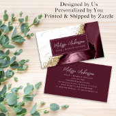 Carte De Visite Marbre Agate Bourgogne Gold Parties scintillant Lu