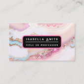 Carte De Visite Marbre Agate Populaire Blue Rose Gold Collection (Devant)