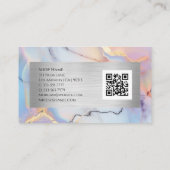 Carte De Visite Marbre & Argent, Code QR (Dos)