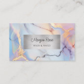 Carte De Visite Marbre & Argent, Code QR (Devant)