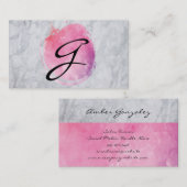 Carte De Visite Marbre avec Monogramme brossé Artistique (Devant / Derrière)