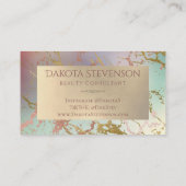 Carte De Visite Marbre beige élégant | Sage et Rose Monogramme or (Dos)