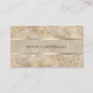 Carte De Visite Marbre beige et champagne Shimmer Moderne Élégant