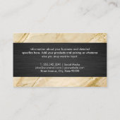 Carte De Visite Marbre beige | Texture noire (Dos)