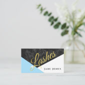 Carte De Visite Marbre Black Gold Blue Lashes Beauty Make Up (Debout devant)