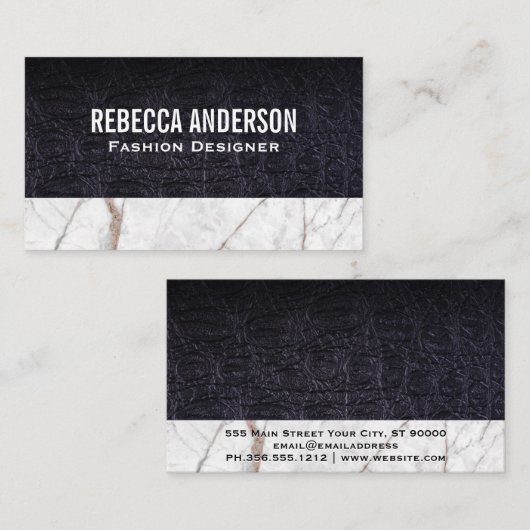 Carte De Visite Marbre blanc (Devant / Derrière)