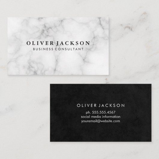 Carte De Visite Marbre blanc (Devant / Derrière)