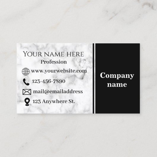 Carte de visite Marbre blanc (Dos)