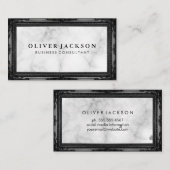 Carte De Visite Marbre blanc Antique Black Frame (Devant / Derrière)