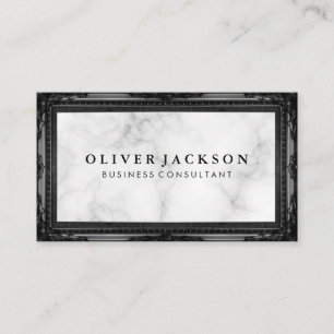 Carte De Visite Marbre blanc Antique Black Frame