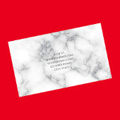Carte De Visite Marbre blanc argent luxe élégant glam designer
