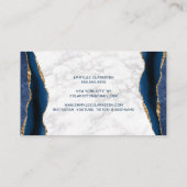 Carte De Visite Marbre blanc avec Agate Blue Gold (Dos)